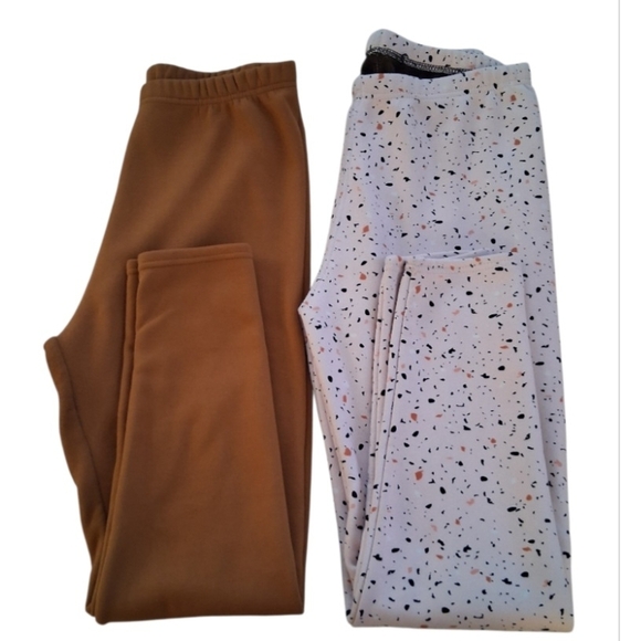 Everyday Stretch Leggings Duo - Caramel & Soft Pink with Speckles - Picture 6 of 8
